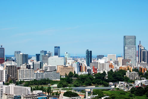 広いまっすぐな道、長町南大通り爽快コース