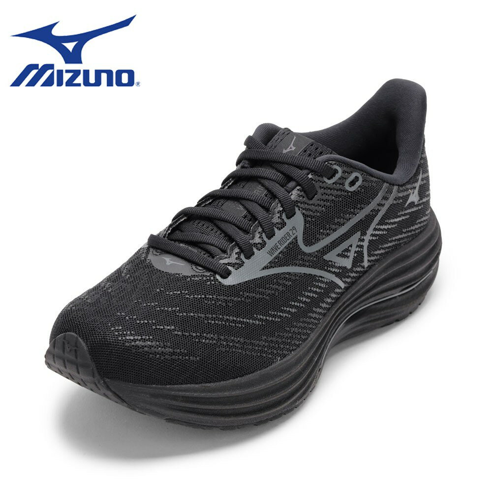 【全品P15倍！4日20:00〜48H限定】ミズノ MIZUNO J1GC256503 メンズ靴 靴 シューズ 4E相当 スニーカー ランニング ウォーキング シューズ 軽量 WAVE RIDER 29SW クッション性 衝撃吸収 高反発 ローカットスニーカー 人気 ブランド ブラック×ブラック TSRC