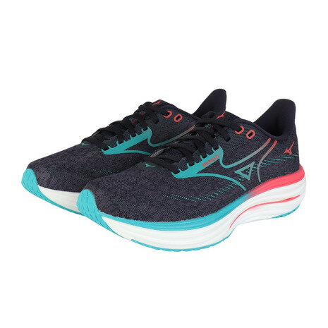 ミズノ（MIZUNO）（メンズ）ランニングシューズ ジョギングシューズ ウエーブライダー 29 ネイビー ブルー J1GC250301