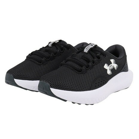 アンダーアーマー（UNDER ARMOUR）（レディース）ランニングシューズ チャージドサージ4ワイド ブラック 3028571 001 スニーカー ジョグ クッション性 軽量