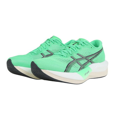 アシックス（ASICS）（メンズ、レディース）ランニングシューズ トレーニングシューズ 部活 マジックスピード 5 グリーン ブラック 1013A183.300