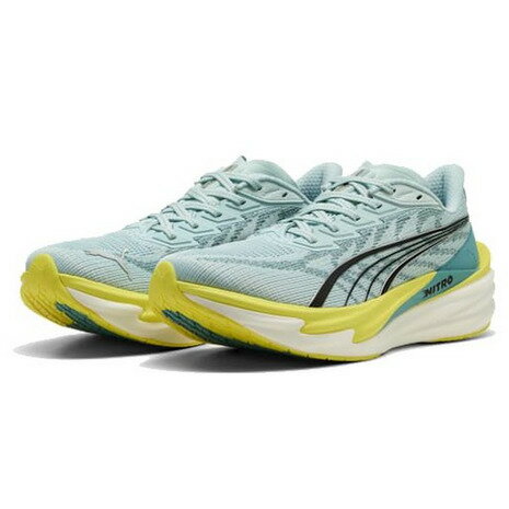 プーマ（PUMA）（メンズ）ランニングシューズ ジョギングシューズ ディヴィエイト ニトロ 4 ブルー イエロー 31212308 スポーツ シューズ