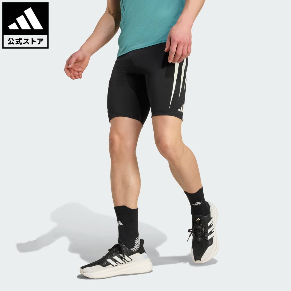 【ポイント20倍 1/9 0:00～1/16 1:59】 【公式】アディダス adidas 返品可 ランニング アディゼロ アーカイブ ランニング ショートタイツ パフォーマンス メンズ ウェア・服 タイツ・レギンス 黒 ブラック JP1492 【PT】