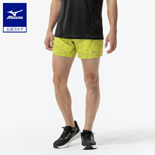 ミズノ公式 ランニング マルチポケットパンツ グラフィック6インチ ユニセックス フォーチューンイエロー