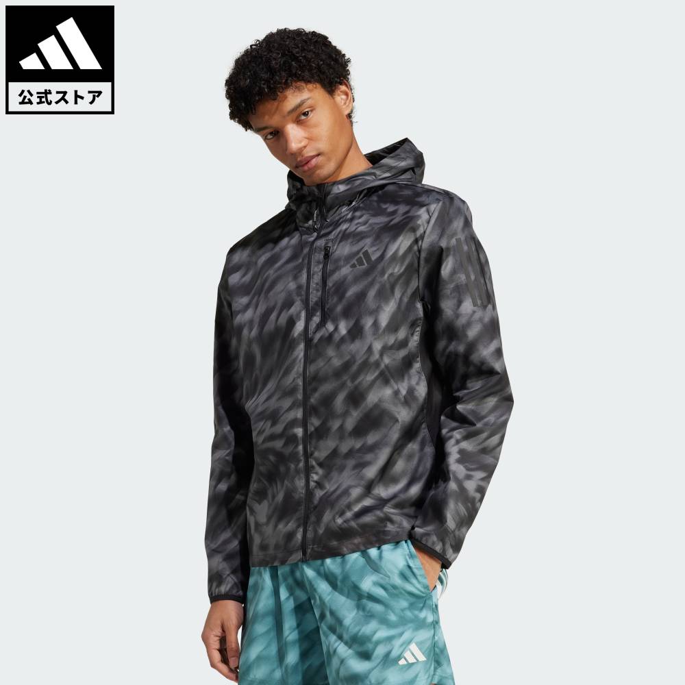 【20％OFFクーポン対象 03/04 20:00～03/11 01:59】 【公式】アディダス adidas 返品可 ランニング オウン ザ ラン総柄プリントジャケット パフォーマンス メンズ ウェア・服 ジャケット グレー JN6327 【PT】
