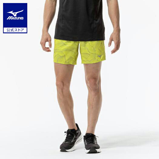 ミズノ公式 ランニング マルチポケットパンツ プラス グラフィック7インチ ユニセックス フォーチューンイエロー