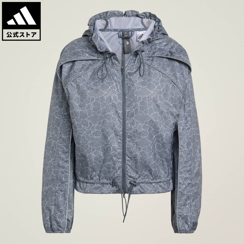 【公式】アディダス adidas 返品可 ランニング adidas by Stella McCartney ランニング プリント ジャケット アディダス バイ ステラマッカートニー レディース ウェア・服 ジャケット グレー KB4640