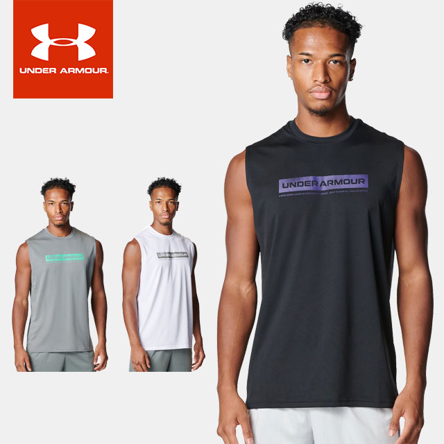 ☆ネコポス アンダーアーマー メンズ ノースリーブ 機能 シャツ UA テック ワードマーク スリーブレス シャツ 6012543 スポーツウェア UNDER ARMOUR