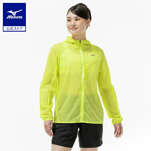 ミズノ公式 パッカブルジャケット フード付き レディース ライトニングイエロー