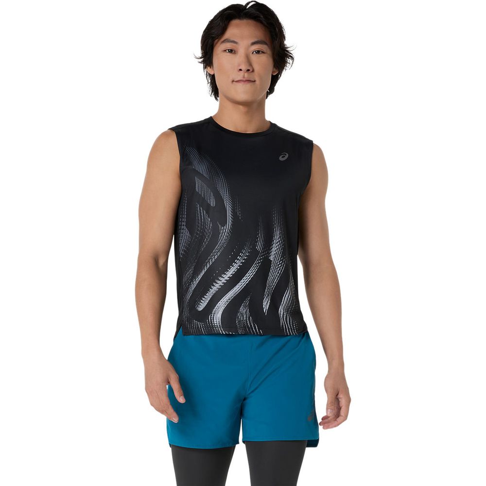 アシックス asics ランニングウェア メンズ ランニンググラフィックスリーブレスシャツ 2011D486 2026SS