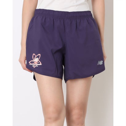 ニューバランス New Balance レディース 陸上/ランニング ショート/ハーフパンツ 5インチグラフィックウーブンショーツ_ WB6147XZ （パープル）